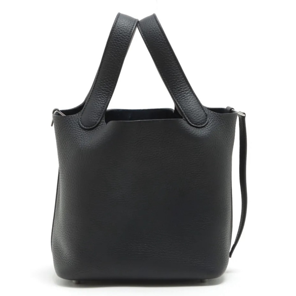 Hermes Picotin Lock Eclat PM Taurillon Clemence Black Mauve Pale Silver HW 2016
